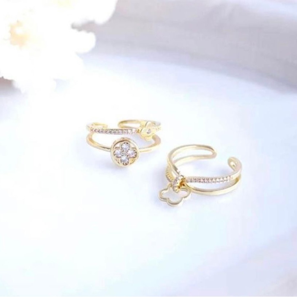 Crystal Flowers Ring (two rings)